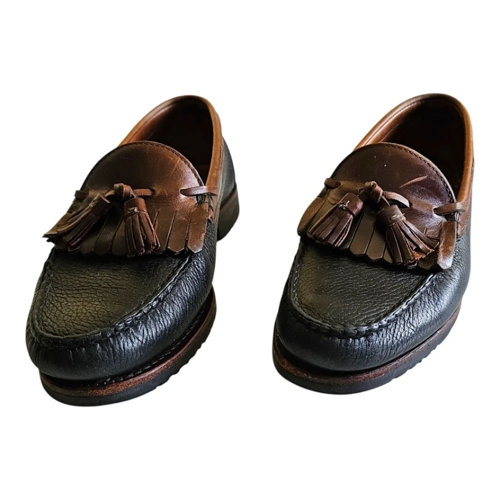Allen Edmonds Nashua Pebbled Leather Tassel Loafers 7.5 Old Money Modern Preppy